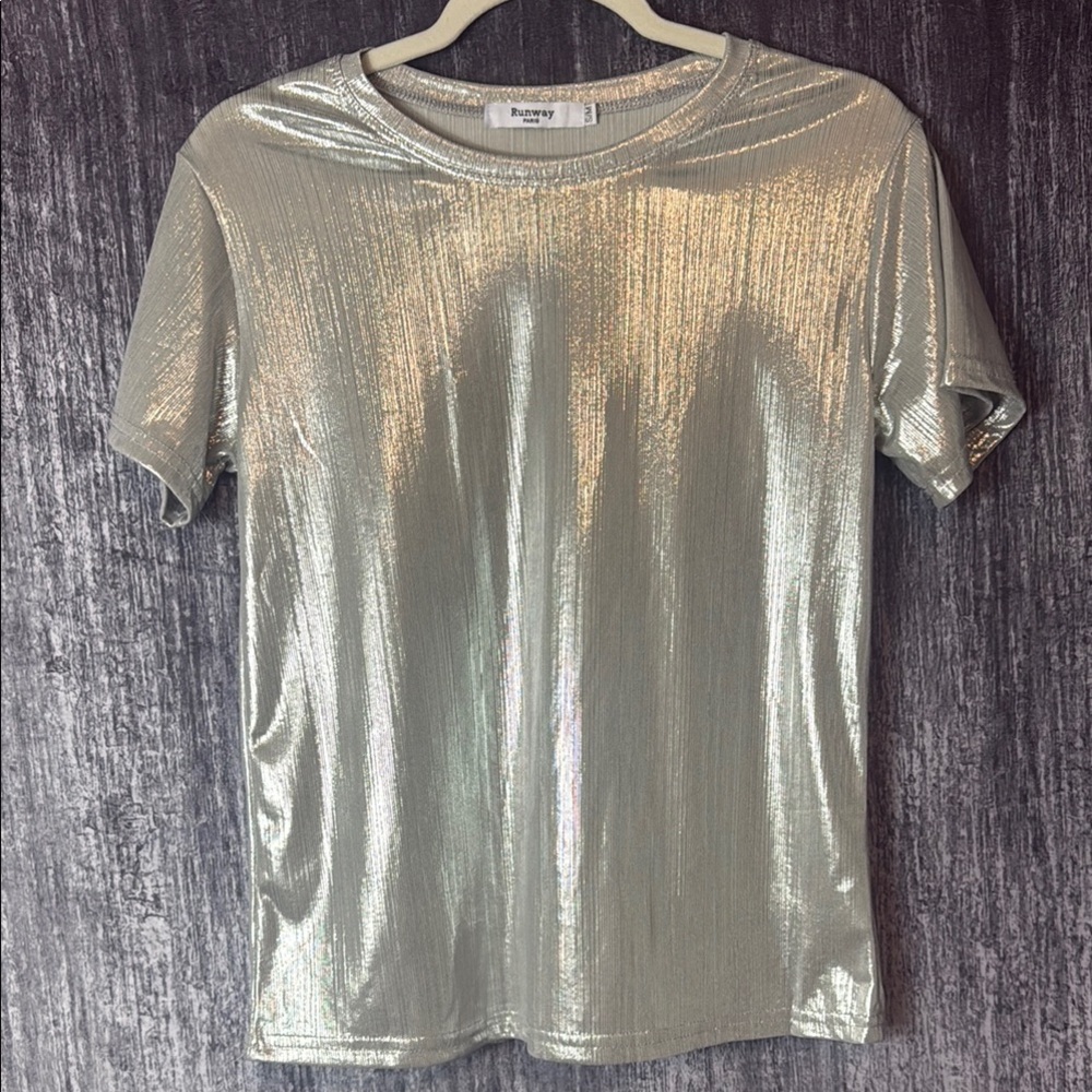 Silver Gold Graphic Relaxed T-Shirt